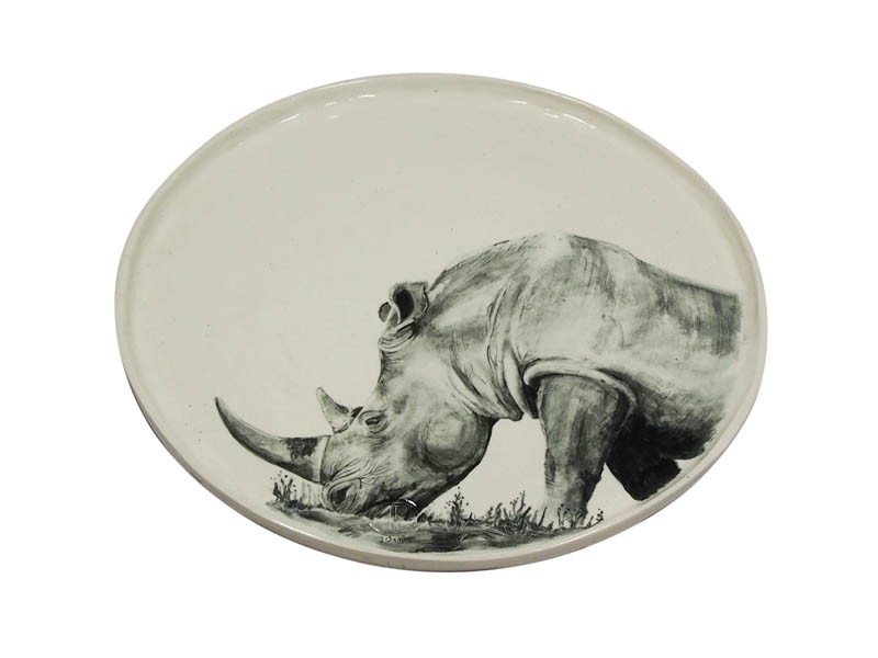 Ceramic Rhino Platter Ceramic Rhino Platter